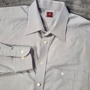 Eton XL Light Gray Dress Shirt Single Buttoned Breast Pocket Business Cotton